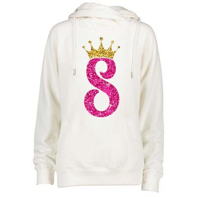 8 Year Old Gifts 8th Birthday Golden Crown Party Womens Funnel Neck Pullover Hood