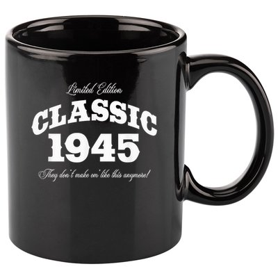 80 Year Old Vintage Classic Car 1945 80th Birthday 11oz C Handle Ceramic Mug