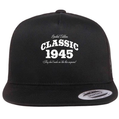 80 Year Old Vintage Classic Car 1945 80th Birthday Flat Bill Trucker Hat