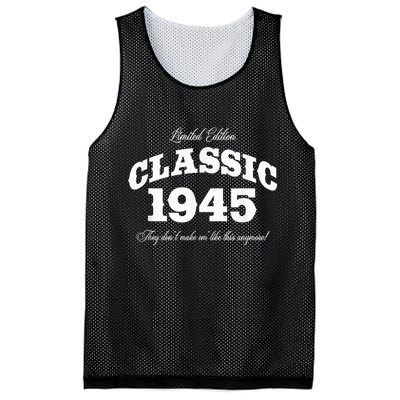 80 Year Old Vintage Classic Car 1945 80th Birthday Mesh Reversible Basketball Jersey Tank