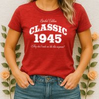 80 Year Old Vintage Classic Car 1945 80th Birthday Womens T-Shirt