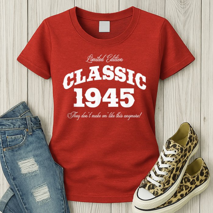 80 Year Old Vintage Classic Car 1945 80th Birthday Womens T-Shirt