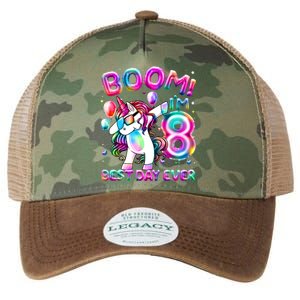 8 Years Old Dabbing Unicorn Gifts 8th Birthday Party Legacy Tie Dye Trucker Hat