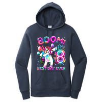 8 Years Old Dabbing Unicorn Gifts 8th Birthday Party Women's Pullover Hoodie