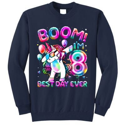 8 Years Old Dabbing Unicorn Gifts 8th Birthday Party Tall Sweatshirt