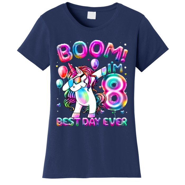 8 Years Old Dabbing Unicorn Gifts 8th Birthday Party Women's T-Shirt