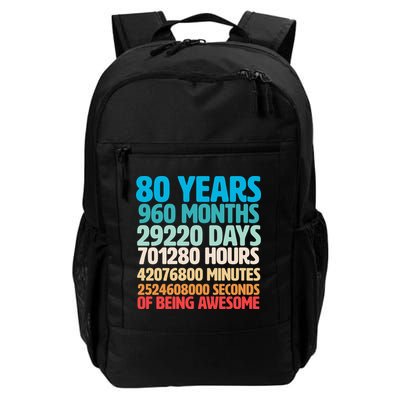 80 Years Of Being Awesome 80th Birthday Time Breakdown Backpack
