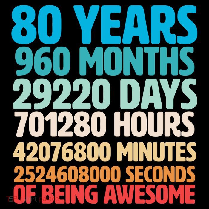 80 Years Of Being Awesome 80th Birthday Time Breakdown Drawstring Bag