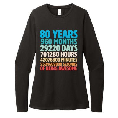 80 Years Of Being Awesome 80th Birthday Time Breakdown Womens CVC Long Sleeve Shirt