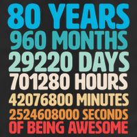 80 Years Of Being Awesome 80th Birthday Time Breakdown Golf Towel