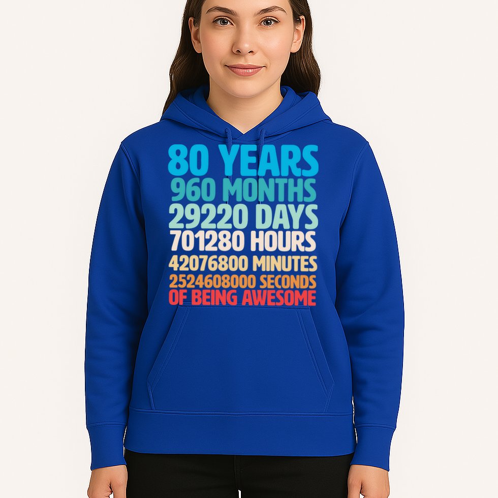 80 Years Of Being Awesome 80th Birthday Time Breakdown Hoodie
