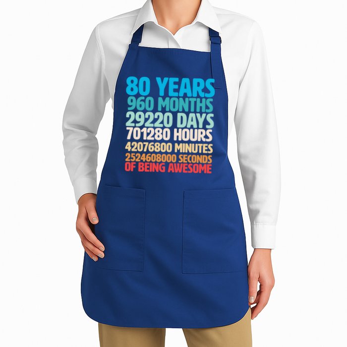 80 Years Of Being Awesome 80th Birthday Time Breakdown Apron