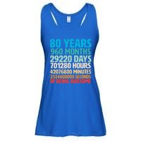 80 Years Of Being Awesome 80th Birthday Time Breakdown Ladies Essential Flowy Tank