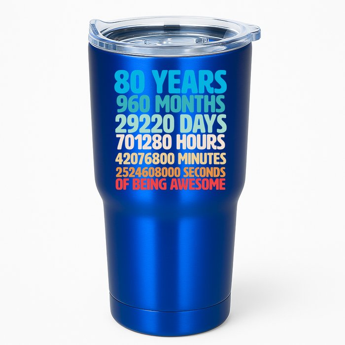 80 Years Of Being Awesome 80th Birthday Time Breakdown Tumbler