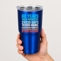 80 Years Of Being Awesome 80th Birthday Time Breakdown Tumbler