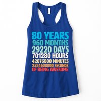 80 Years Of Being Awesome 80th Birthday Time Breakdown Womens Tank Top
