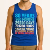 80 Years Of Being Awesome 80th Birthday Time Breakdown Tank Top