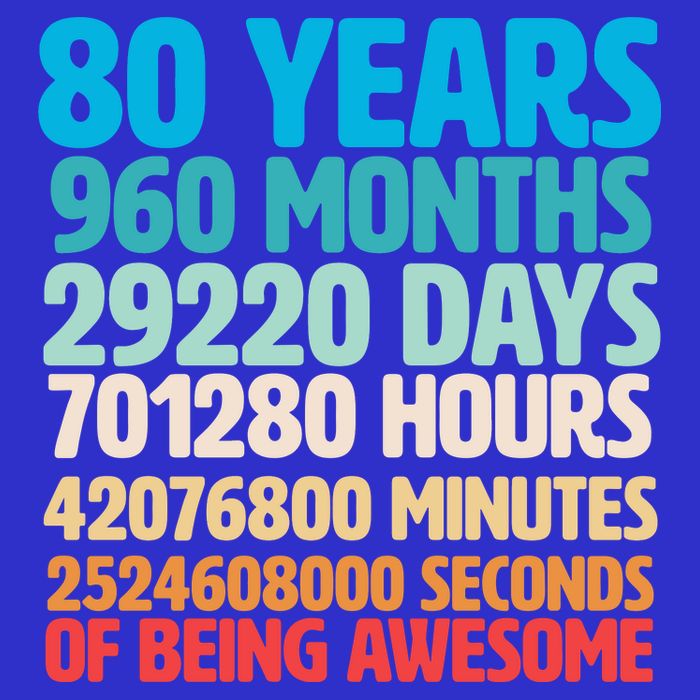 80 Years Of Being Awesome 80th Birthday Time Breakdown Tank Top