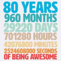 80 Years Of Being Awesome 80th Birthday Time Breakdown Garment-Dyed Sweatshirt