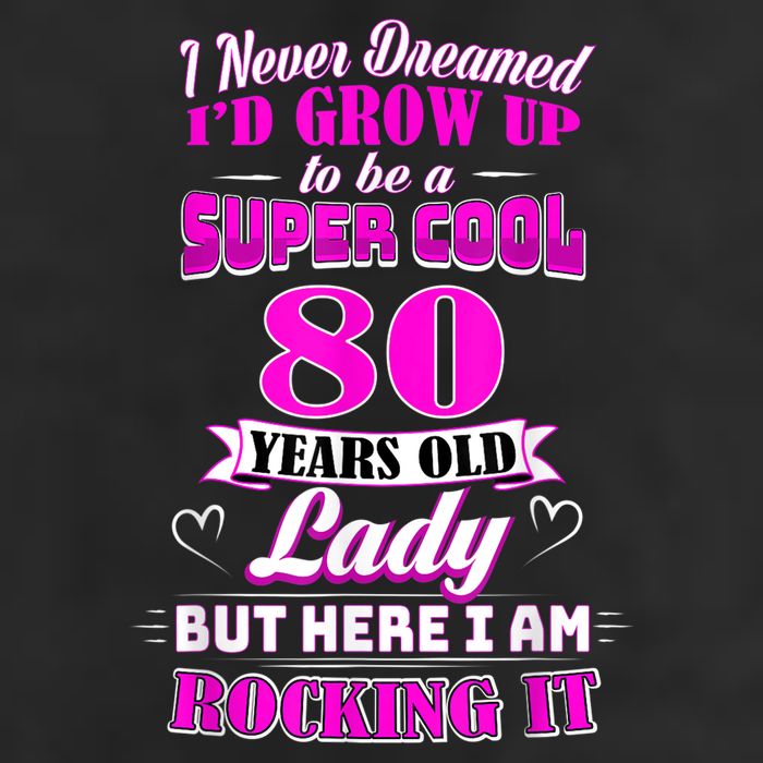80 Year Old Lady Funny 80th Birthday Rockin' Since 7 Panel Mesh Trucker Snapback Hat
