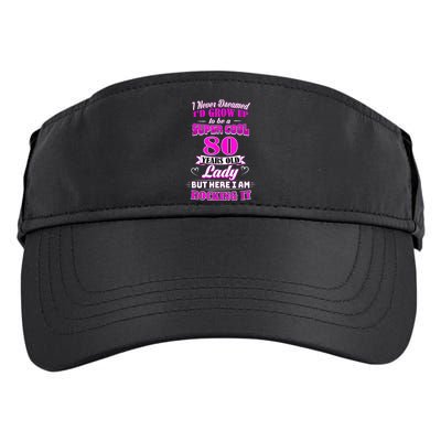 80 Year Old Lady Funny 80th Birthday Rockin' Since Adult Drive Performance Visor