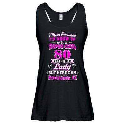 80 Year Old Lady Funny 80th Birthday Rockin' Since Ladies Essential Flowy Tank