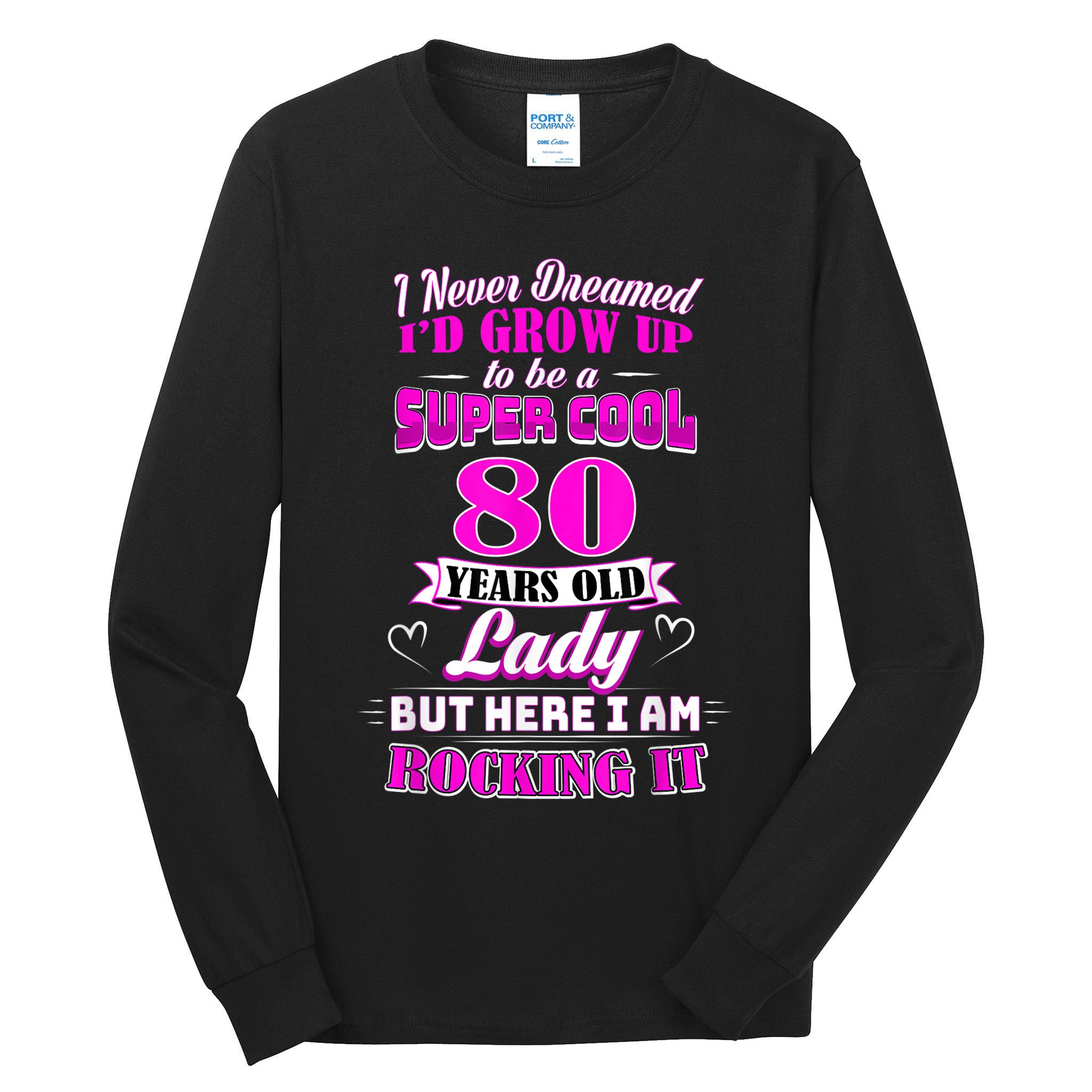 80 Year Old Lady Funny 80th Birthday Rockin' Since Tall Long Sleeve T-Shirt