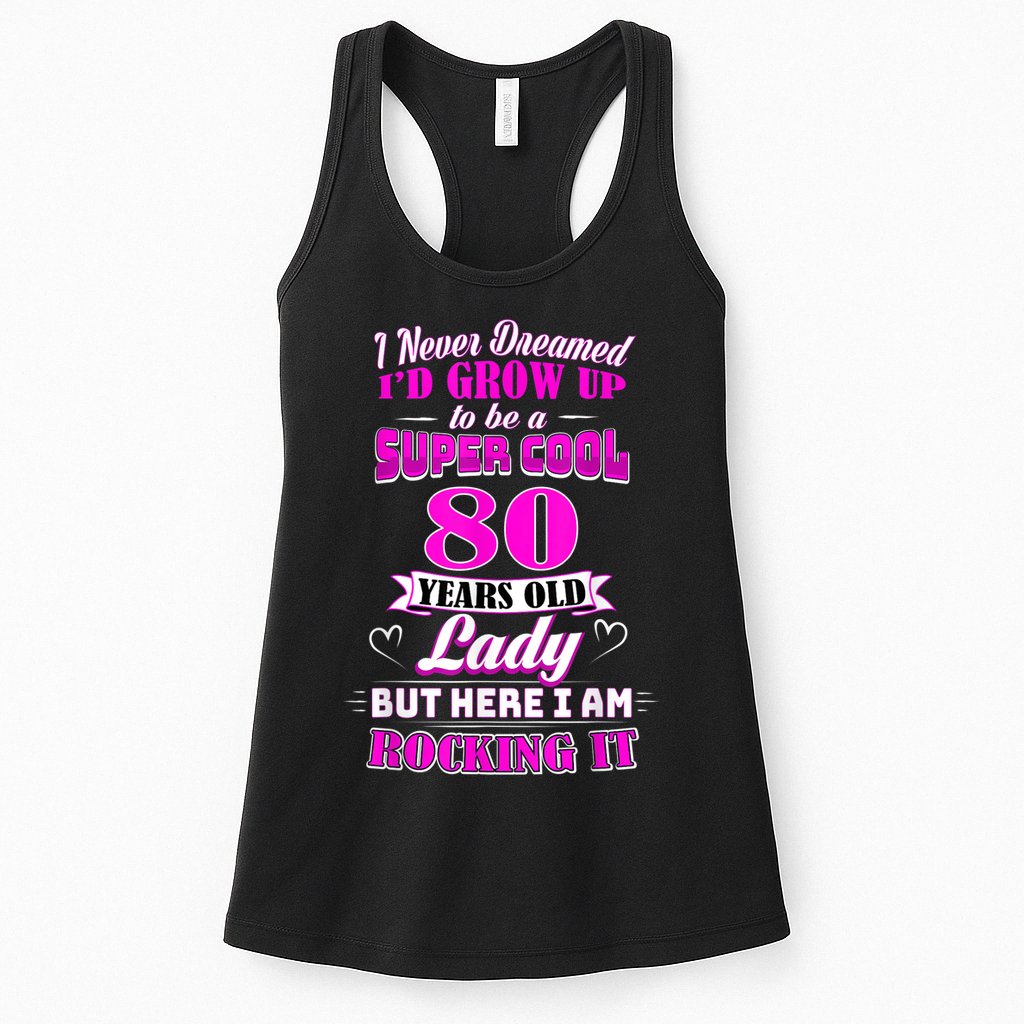 80 Year Old Lady Funny 80th Birthday Rockin' Since Womens Tank Top