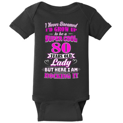 80 Year Old Lady Funny 80th Birthday Rockin' Since Baby Bodysuit