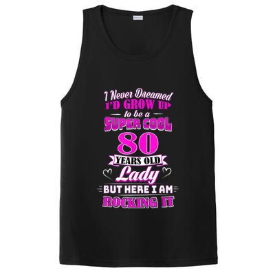 80 Year Old Lady Funny 80th Birthday Rockin' Since PosiCharge Competitor Tank