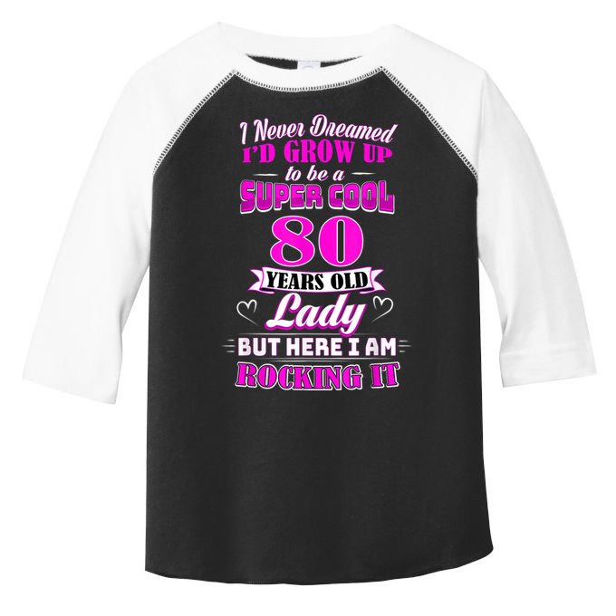 80 Year Old Lady Funny 80th Birthday Rockin' Since Toddler Fine Jersey T-Shirt