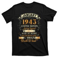 80 Year Old Awesome Since January 1943 Vintage 80th Birthday T-Shirt