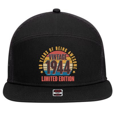 80 Years Of Being Awesome 1944 Limited Edition Vintage Retro 7 Panel Mesh Trucker Snapback Hat