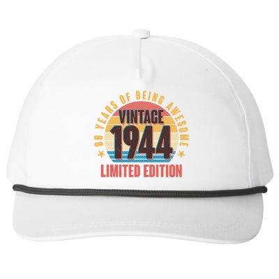 80 Years Of Being Awesome 1944 Limited Edition Vintage Retro Snapback Five-Panel Rope Hat