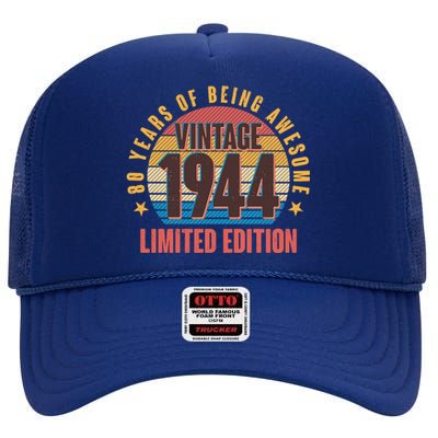 80 Years Of Being Awesome 1944 Limited Edition Vintage Retro High Crown Mesh Back Trucker Hat