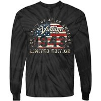 80 Year Old Gifts Vintage 1943 American Flag 80th Birthday Tie-Dye Long Sleeve Shirt