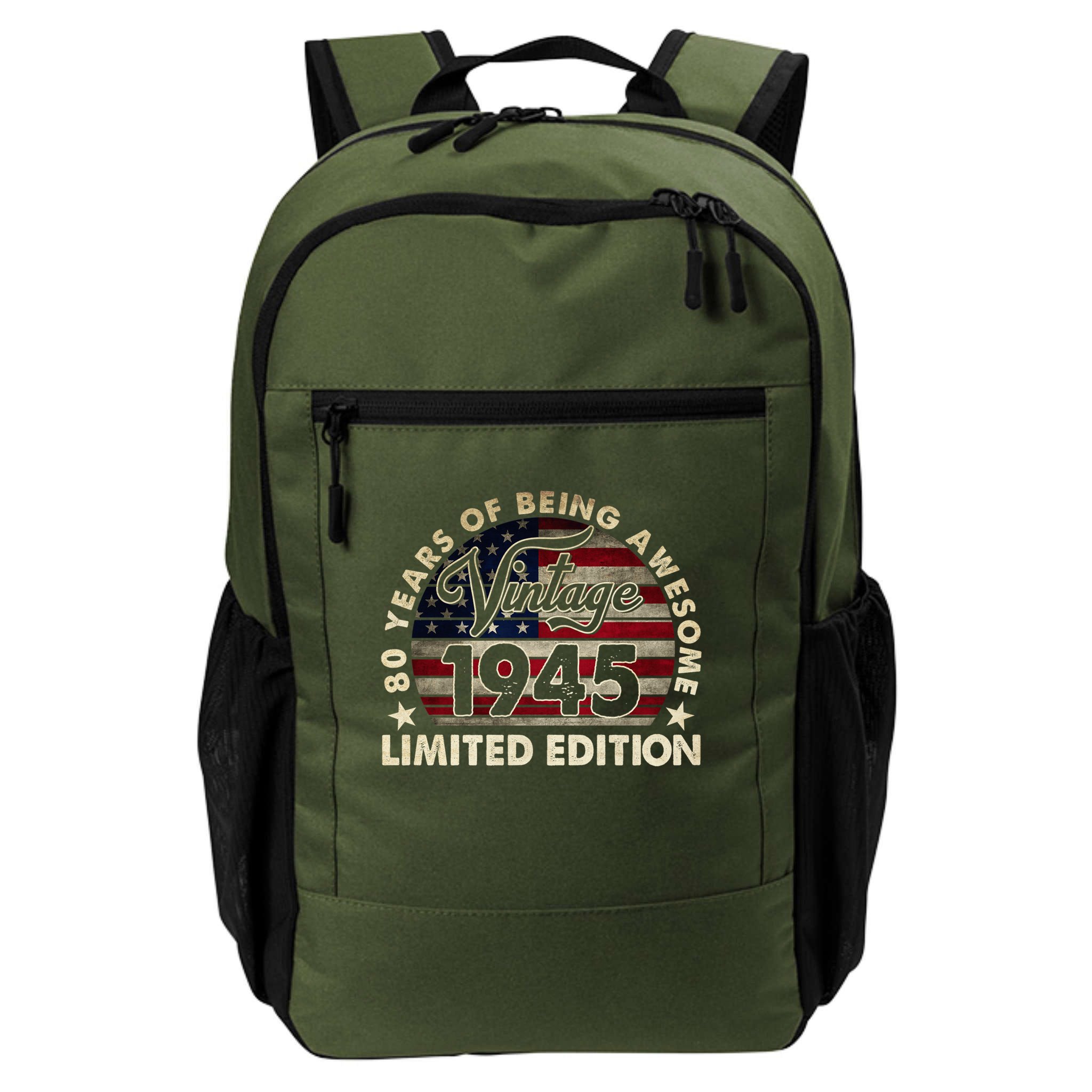 80 Years Old Vintage 1945 80th Birthday American Flag Backpack
