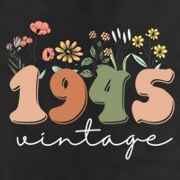 80 Years Old Vintage 1945 80th Birthday Wildflower Beanie