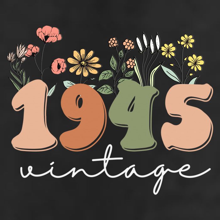 80 Years Old Vintage 1945 80th Birthday Wildflower Beanie