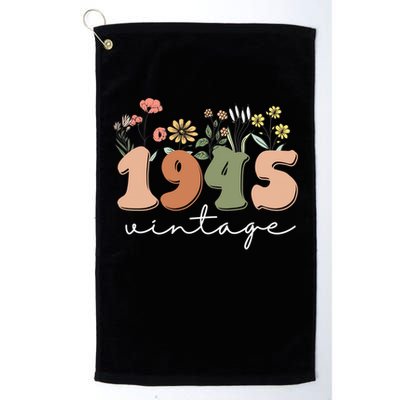 80 Years Old Vintage 1945 80th Birthday Wildflower Golf Towel