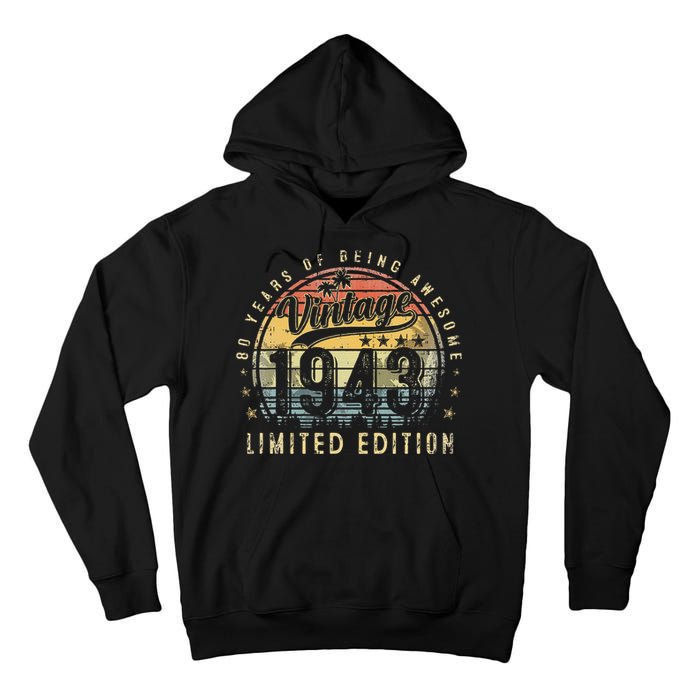 80 Year Old Gifts Vintage 1943 Limited Edition 19th Birthday Tall Hoodie