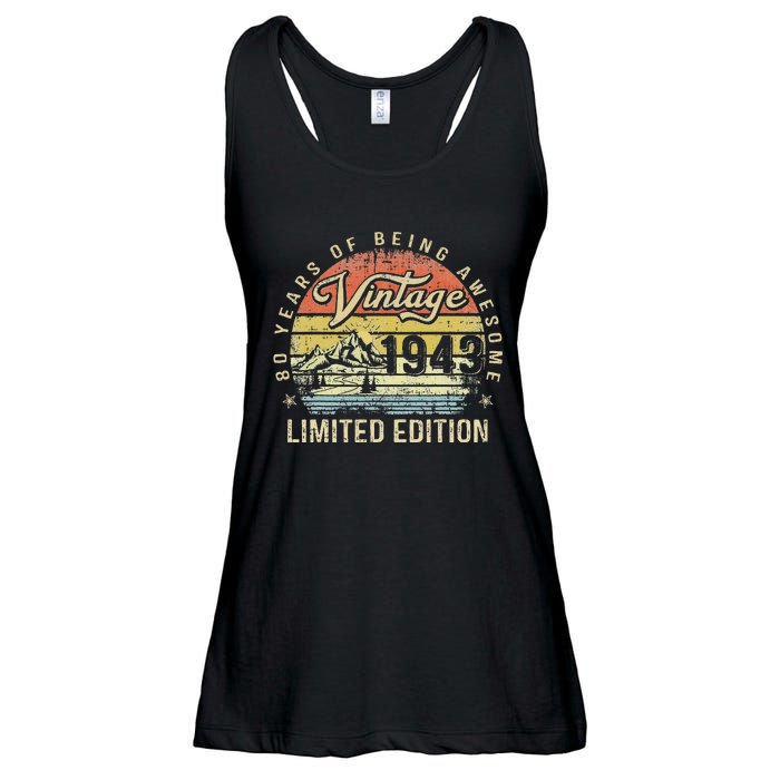 80 Year Old Gifts Vintage 1943 Limited Edition 80th Birthday Cute Ladies Essential Flowy Tank