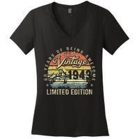 80 Year Old Gifts Vintage 1943 Limited Edition 80th Birthday Cute Women's V-Neck T-Shirt