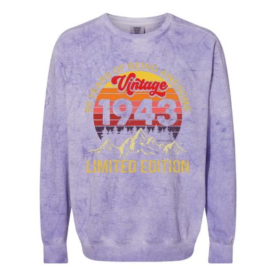 80 Year Old Gifts Vintage 1943 Limited Edition 80th Birthday Love Colorblast Crewneck Sweatshirt