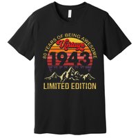 80 Year Old Gifts Vintage 1943 Limited Edition 80th Birthday Love Premium T-Shirt