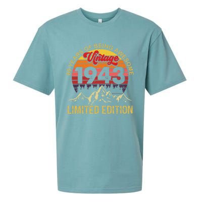 80 Year Old Gifts Vintage 1943 Limited Edition 80th Birthday Love Sueded Cloud Jersey T-Shirt