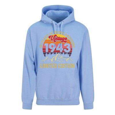 80 Year Old Gifts Vintage 1943 Limited Edition 80th Birthday Love Unisex Surf Hoodie