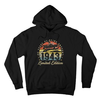 80 Year Old Gifts Vintage 1943 Limited Edition 80th Birthday Hoodie