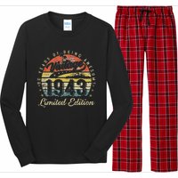 80 Year Old Gifts Vintage 1943 Limited Edition 80th Birthday Long Sleeve Pajama Set