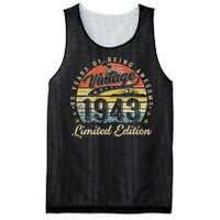 80 Year Old Gifts Vintage 1943 Limited Edition 80th Birthday Mesh Reversible Basketball Jersey Tank